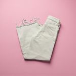 H&M H M Womens Cream Wide Leg Crop Jeans Distressed Raw Hem Size 2 US Photo 3