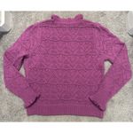 Sundance  Sweater L Bertina Everyday Pointelle Ruffled Mock Neck Wool Preppy Chic Photo 5