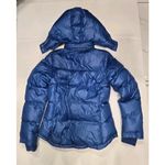 Divided H&M  Women's Blue Puffer Jacket Hooded 90% Down Filled Plaid Lining Small Photo 4