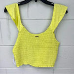 Hurley Yellow Window Pane Crop Top Size Large Photo 2