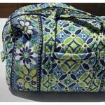 Vera Bradley Vintage Duffle LARGE TRAVELER Bag Flower Daisys Blue Green Bag Photo 4