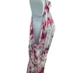 Halogen NWT  Sleeveless Pleated Sharkbite Hem Midi Halter Dress Magenta Size XL Photo 5