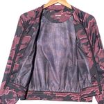 Ivy Park  Women’s Black and Burgundy Camo Print Zip front Windbreaker size Small Photo 3