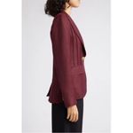 SMYTHE pintuck linen blend blazer in plum NWT Size 2 Photo 1