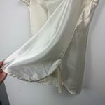 Vtg Y2K Cinema Etoile Satin Slip Cami Tank Embellished Lace Sz Large White Photo 11