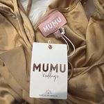 Show Me Your Mumu  Wedding Samantha Ruffle Wrap Dress Medium Gold Bridesmaid Midi Photo 4