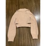 L'Academie  Imani Boucle Knit Pullover Cutout Beige Long Sleeve Sweater XS Photo 1