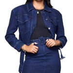 Good American  Blue The 70s Icon Cropped‎ Denim Jean Jacket Size M Photo 0