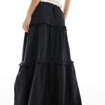 Monki NWT  Black Tiered Maxi Skirt with Ruffle Details, Size M Photo 4