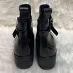 Black Shiny Ankle Rain Boots Size 10/41 B17B‎ Black Photo 8