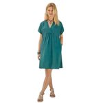 Sundance 100% Linen Dusk to Dawn Teal Dress Oversized Small Photo 1