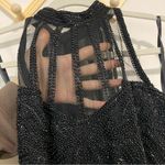 Laurence Kazar  Vintage Black Silk Fully Beaded Maxi Dress size Small Photo 4