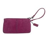 Coach Vintage 90ās: ā Suede Turnlock Wristlet Bag ā Magenta + Silver Hardware ā Photo 5