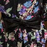 Floral Long Sleeve Dress with Bow Black Size 4 Photo 3
