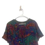 Karen Kane Vintage 90 Women Medium Dark Purple Tropical Floral Blouse Photo 1