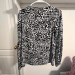 REMOVING SOON WILL NOT TAKE LESS Michael Kors Zebra / Cheetah Long Sleeve Blouse Black Photo 14