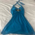 Cache  Vibrant Blue Halter Mini Dress Photo 0