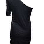 Forever 21 black one shoulder beaded chain detail one shoulder dress size large Photo 3