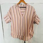 Madewell Courier Stripe Button Back Short Sleeve Shirt Photo 3