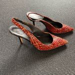 #122 DONALD J PLINER the basket weave sling back pump Red Size 7.5 Photo 4