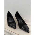 Franco Russo Napoli Black Suede Studded Toe Heels Size 36 EU / US 6Made in Italy Photo 1