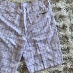 Oakley Modern White/Purple Checkered Print Classic Golf Shorts Photo 1