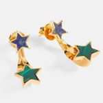 Zimmermann NWOT  Gold Star Earrings with Blue and Green Photo 5