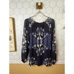 Tory Burch Lisa Silk Blue Floral Sheer Sleeve Blouse - Size - 4 Photo 2