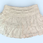 White Fox Boutique  With Love Lace Mini Skirt in White Small Skort (Shorts Under) Photo 0