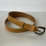 BYBLOS Leather Brass Buckle Womens Belt Sz EU 95 Medium Yellow Italy Adjustable Photo 11