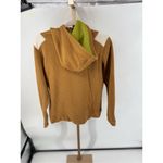 Burton VINTAGE Women Sweatshirt Tan Ribbed Hoodie Wool Blend 1/4 Zip Size Large Photo 9