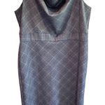 Banana Republic Factory Cowl Neck Midi Dress in Preppy Navy Plaid - size 10 Photo 0