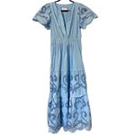 Anthropologie The Somerset Maxi Dress Cutwork Edition Blue Womens Small Photo 1