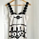 Farm Rio Black And White Summer Cutwork Organic Cotton Midi Dress Photo 7