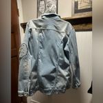 LuLaRoe  Light Wash Blue Denim Jacket with embroidered Eagle on sleeve sz XL Photo 1