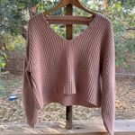 Urban Outfitters Avery Double V-Neck Sweater Tan Size S Photo 2