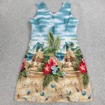VTG KYs Hawaiian Dress Womens S Tropical Floral Beach Sleeveless Mini Sundress Green Photo 10
