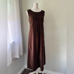 White Stag Vintage Y2K Brown Faux Suede Scoop Neck Sleeveless Stretch Midi Dress Photo 4