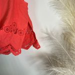 Tobi Orange Cotton Lace Detail Tank Photo 4