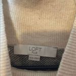 Loft  Cream and Black Turtleneck Sweater with‎ Elegant Trim Photo 1