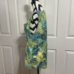 Pendleton  Blue and Yellow Ruffled Sleeveless Button Front Blouse Photo 1