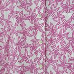 Talbots Womens Starfish Shirt Large Pink White Button Down Long Sleeve Beach Photo 8