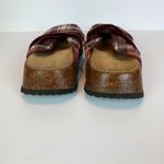 Think! Clogs 8 8.5 Plaid Leather Strappy Comfort Slides Shoes Sandals 39 Purple Photo 3