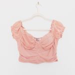 Petal and Pup Y2K Womens Milkmaid Crop Top Size L Pink Cottage Coquette Summer Photo 1
