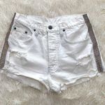 LF White Distressed Rhinestone Shorts Photo 0
