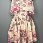 Lulus Perfect Paradise Strapless Jacquard Mini Dress Pink Floral Women's Size S Photo 0