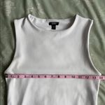 EXPRESS White Body Contour Sleeveless Crewneck Tank Top Photo 1