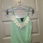 Miss Chievous NWT  Mint Crochet Lace V Neck Sleeveless Tank size Large Photo 3