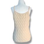 Minnie Rose  Cashmere Knit Cami Tank Top Medium Beige Ivory Cable Knit Knitwear Photo 6
