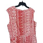 Ellen Tracy Red and White Patterned Dress Size 8 Photo 5